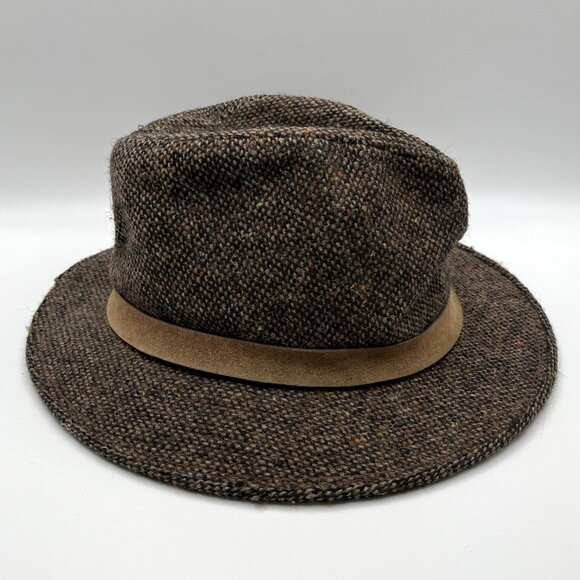 Vintage 60s MCM McGregor Wool Tweed Fedora Hat Small 6 3/4–6 7/8 Union Made USA - Picture 3 of 10